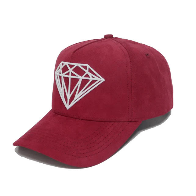 Classic Suede Logo Diamond Hat RED